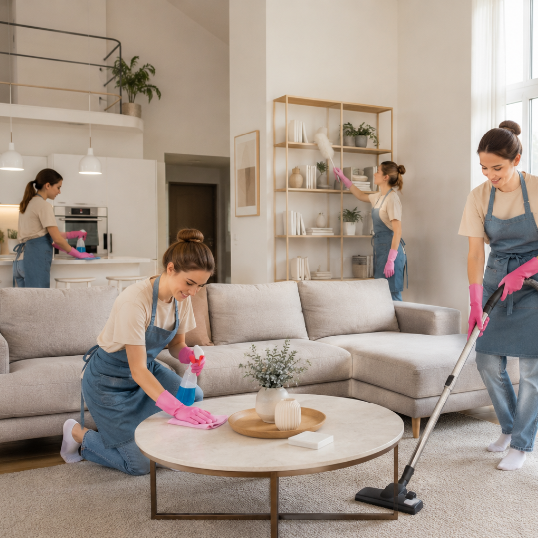 Thorough deep cleaning of a home